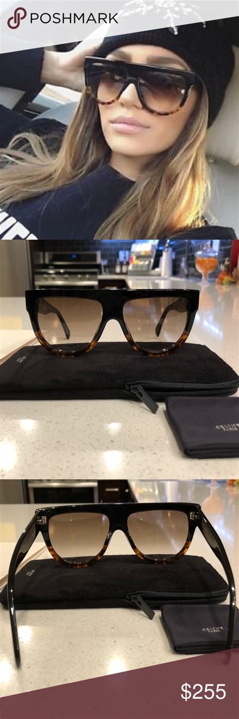 celine shadow sunglasses black tortoise|oversized Celine sunglasses.